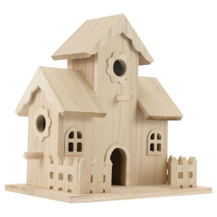 GAXIRE Beige Wooden Bird House 1Pack Garden Bird Nest