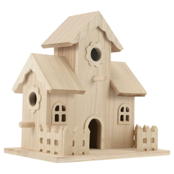 GAXIRE Beige Wooden Bird House 1Pack Garden Bird Nest