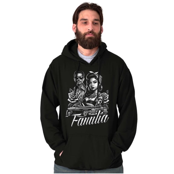 La Familia Chicana Chola Roses Hoodie Sweatshirt Women Men Brisco Brands S