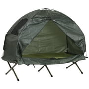 Outsunny Camping Tent Cot Combo, Single Person Off-Ground Tent