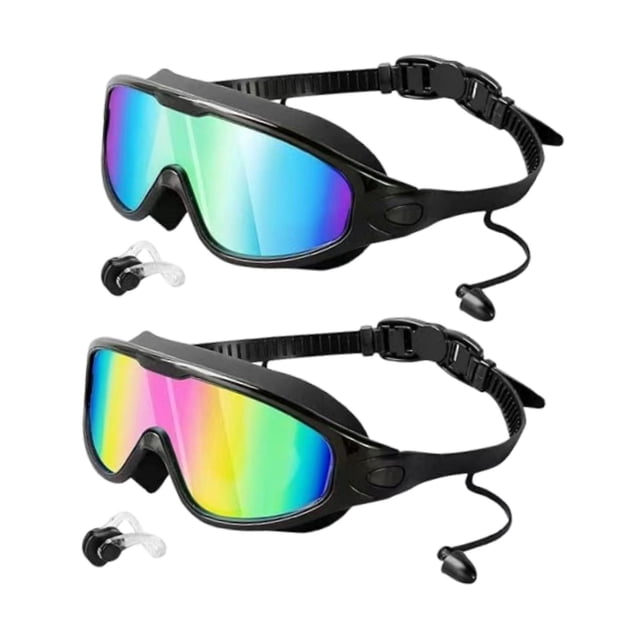 harper 2 Pcs Lunettes de Natation pour Hommes Femmes Adultes Grand Champ Résistantes à l'Eau Style A