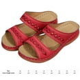 thumbnail image 2 of Sandalias de cuña para mujer con soporte para el arco, zapatillas de casa con puntera abierta para interiores y exteriores, 2 of 9
