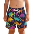 thumbnail image 2 of Shadoumai Swimming Trunks for Boys 6-7 Cartoon Print High Stretch Short Pants Quick Drying Summer Beach Pool Swimming Shorts Swimwear for Boys Boys Swimming Trunks, 2 of 3