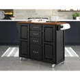 thumbnail image 3 of Homestyles Create-a-Cart Solid Rubber Wood Kitchen Cart in Black with Cherry Top, 3 of 6