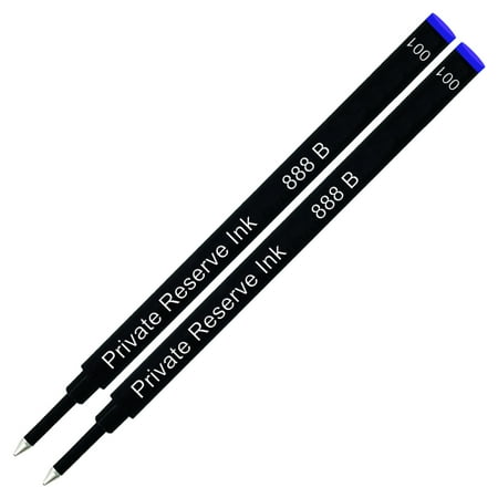 Private Reserve Ink 888 Rollerball Refill made by Schmidt - Blue, Broad Tip, 2 Pack