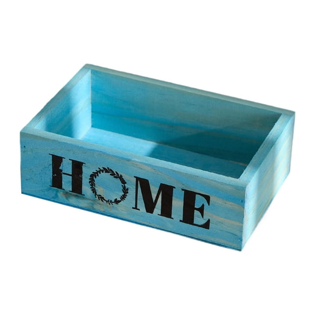 DOLITY Wood Planter Box Balcony Decoration Centerpiece Display Farmhouse Window Box Blue