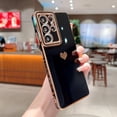 thumbnail image 2 of Samsung Galaxy S21 Ultra 5g 6.8" Phone Case with Luxury Electroplate Cute Side Love Heart Cover Full Camera Protection Soft Silicone Anti-Fingerprint Shockproof Cover Bumper (Black), 2 of 9