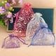 thumbnail image 4 of 50/100 piezas de bolsas de regalo de organza con patrón de pestañas nuevas de 7x9, 9x12, 10x15, 13x18 cm, bolsas de embalaje con cordón para dulces para fiestas de Navidad y bodas, 4 of 5