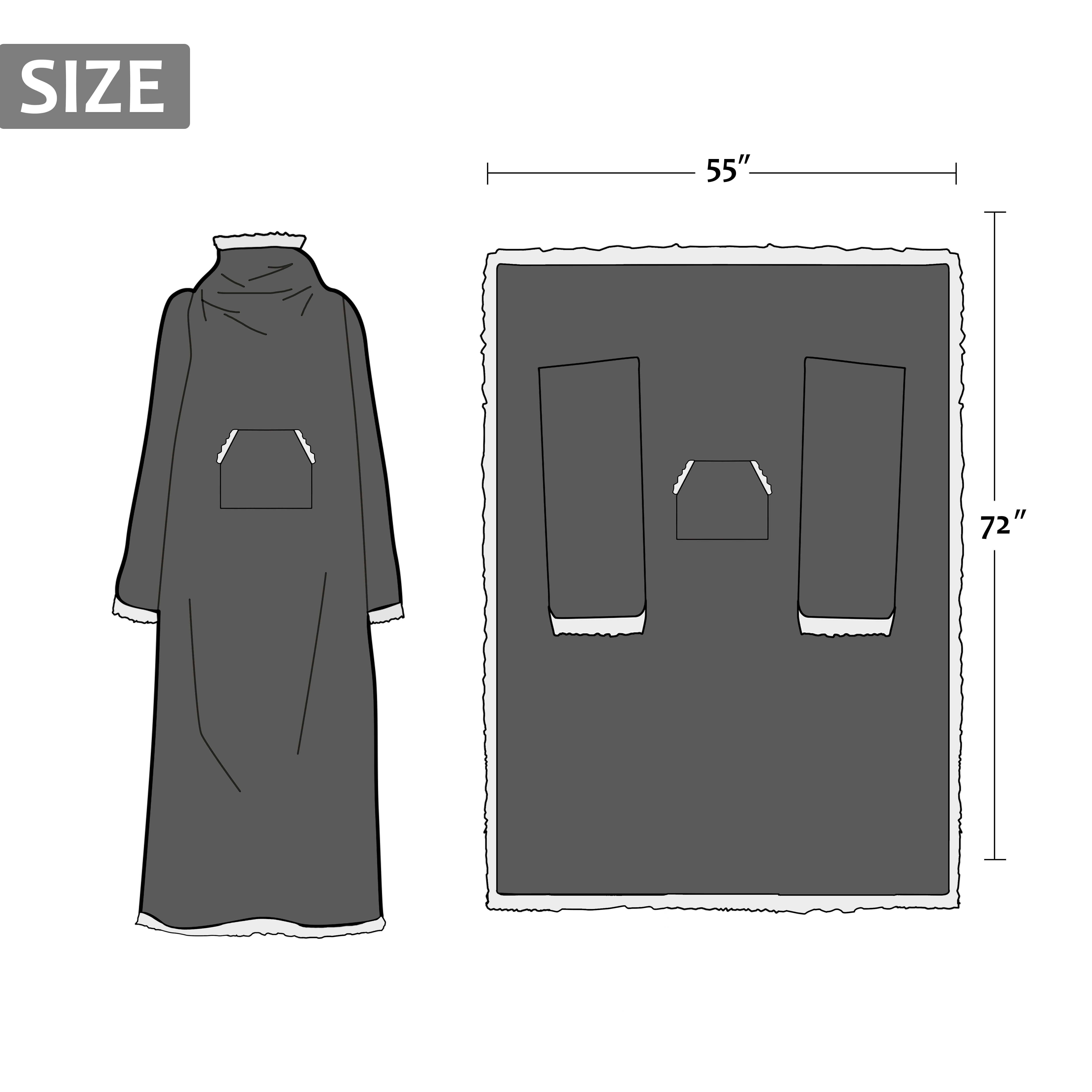 Catalonia Wearable TV Blanket with Sleeves Arms Warm Micro Plush Sherpa Fleece for Adult Large Wrap Throw Robe 72 x 55”