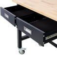 thumbnail image 3 of 60" Workbench Wide Rolling Workbenches with Adjustable Height, Workshop Tool Bench for Garage Indoor Office, 3 of 7