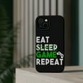 thumbnail image 4 of DistinctInk Tough Case for Apple iPhone 15 (6.1" Screen), Compatible with MagSafe Charging - Eat Game Repeat - Video Games Gamer, 4 of 6