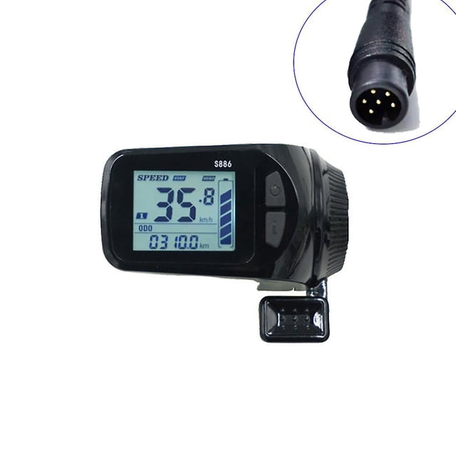 Fengchang E-bike Lcd Display Panel Thumb Throttle Electric Bicycle Scooter S886 5pin 6pin Male Plug Sm , 24v 36v 48v 52v 60v
