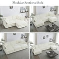 thumbnail image 7 of Modern Oversized L Shaped Modular Sectional Sofa with Ottoman,Chenille Deep Love Seat,Upholstered Cloud Couch for Living Room Bedroom Apartment,White, 7 of 7