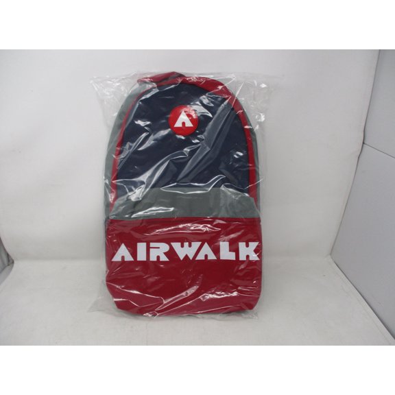 Airwalk Classic Backpack Red Grey Blue 17"x11.5"x5"