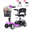 purple, variant on Mobility scooters for adults, 4-wheel foldable electric scooter, equipped with a 250W high-power motor, speed up to 6 mph, range up to 15.5 miles, includes phone mount, outdoor camping cart, Yellow