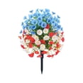 thumbnail image 1 of Fleurs Rouges Blanches et Bleues Lilas Artificiel Piquet de Sol Faux Floral pour Décoration de Jardin Extérieur Allée, 1 of 7
