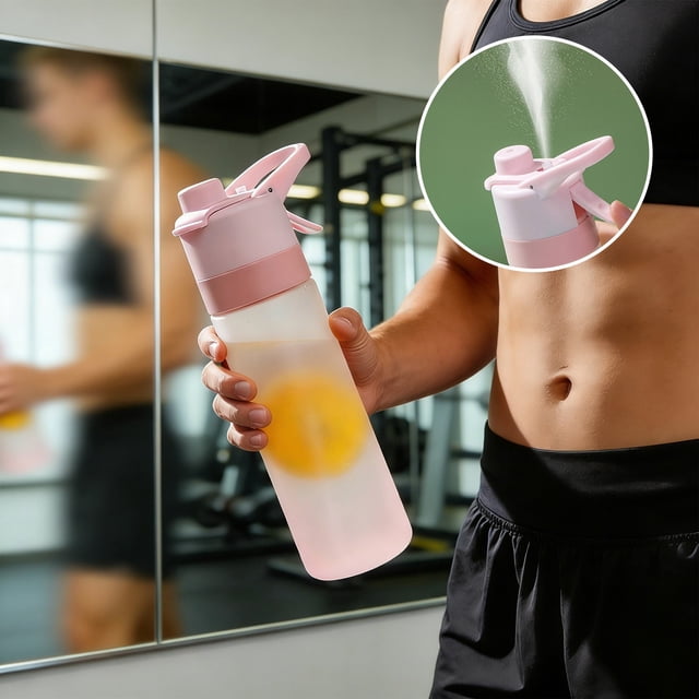 Aodebiao Bouteille d'Eau de Sport avec Buse de Pulvérisation, Grande Capacité, Étanche, Bouteille Compressible Portable pour Activités, Gym, Randonnée, Course, Cyclisme et Hydratation