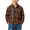 thumbnail image 3 of Ultrave Boys Plaid Flannel Shirt Long Sleeve Button Down Lapel Casual Kids Top with Chest Pocket 2-15Y, 3 of 7