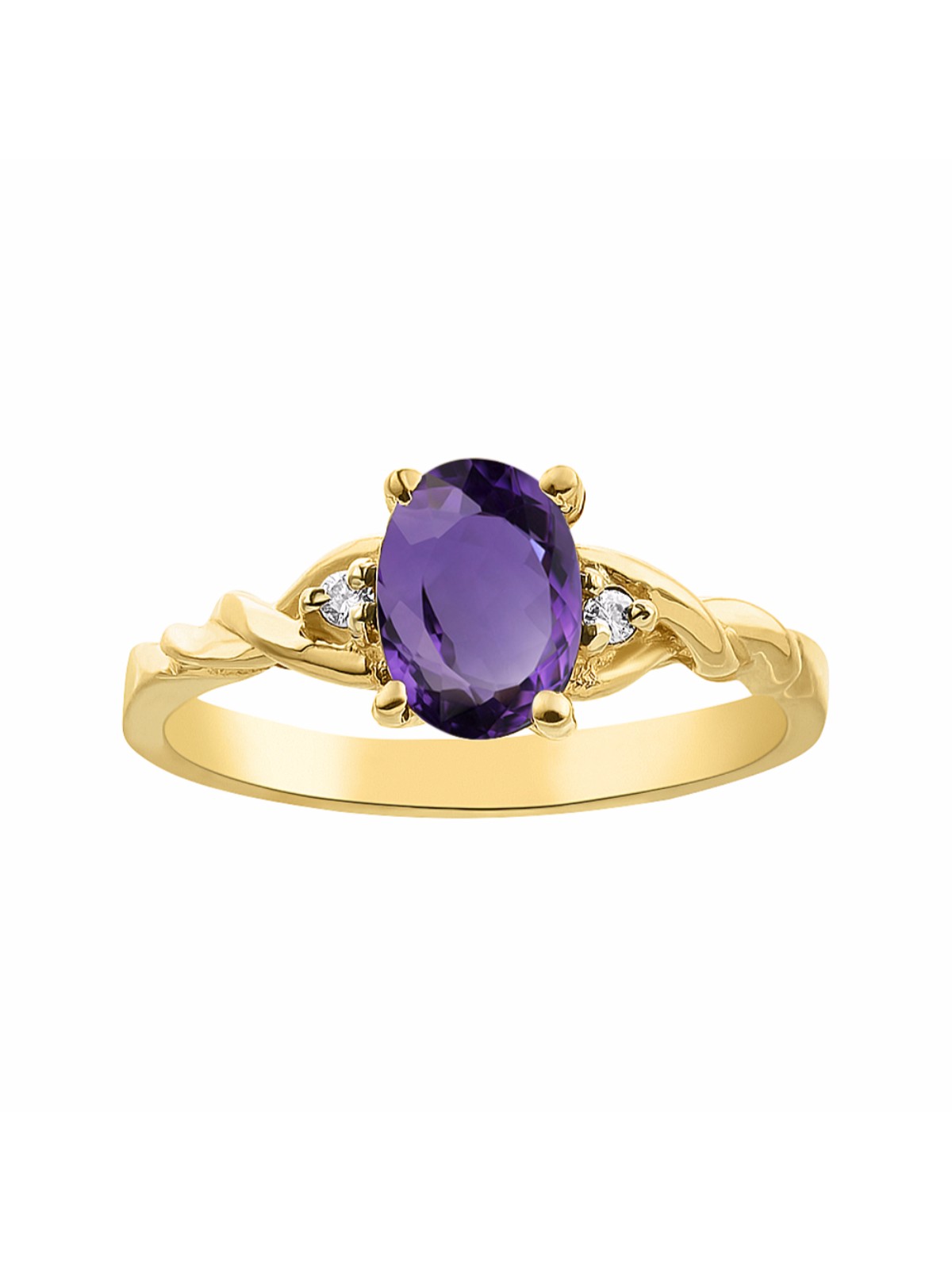 Details about / Diamond /& Amethyst Ring Sterling Silver or Yellow Gold Plated