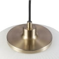 thumbnail image 2 of Novogratz x Globe Lily 1-Light Matte Brass Pendant Lighting with Frosted Ribbed Glass Shade, 2 of 12