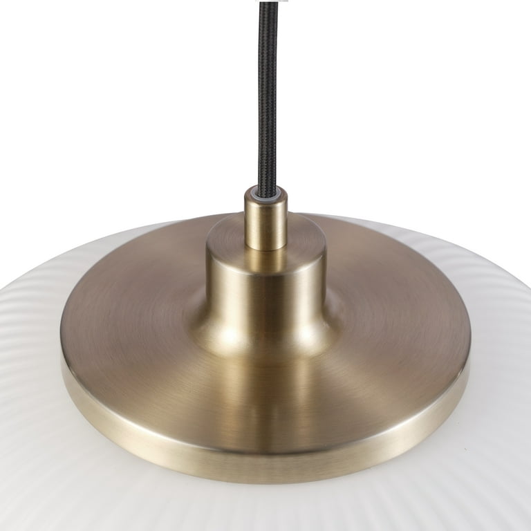 Novogratz x 91002396 Frosted Glass Brass Pendant Lily 1-Light Electric w/ Lighting Globe 12\