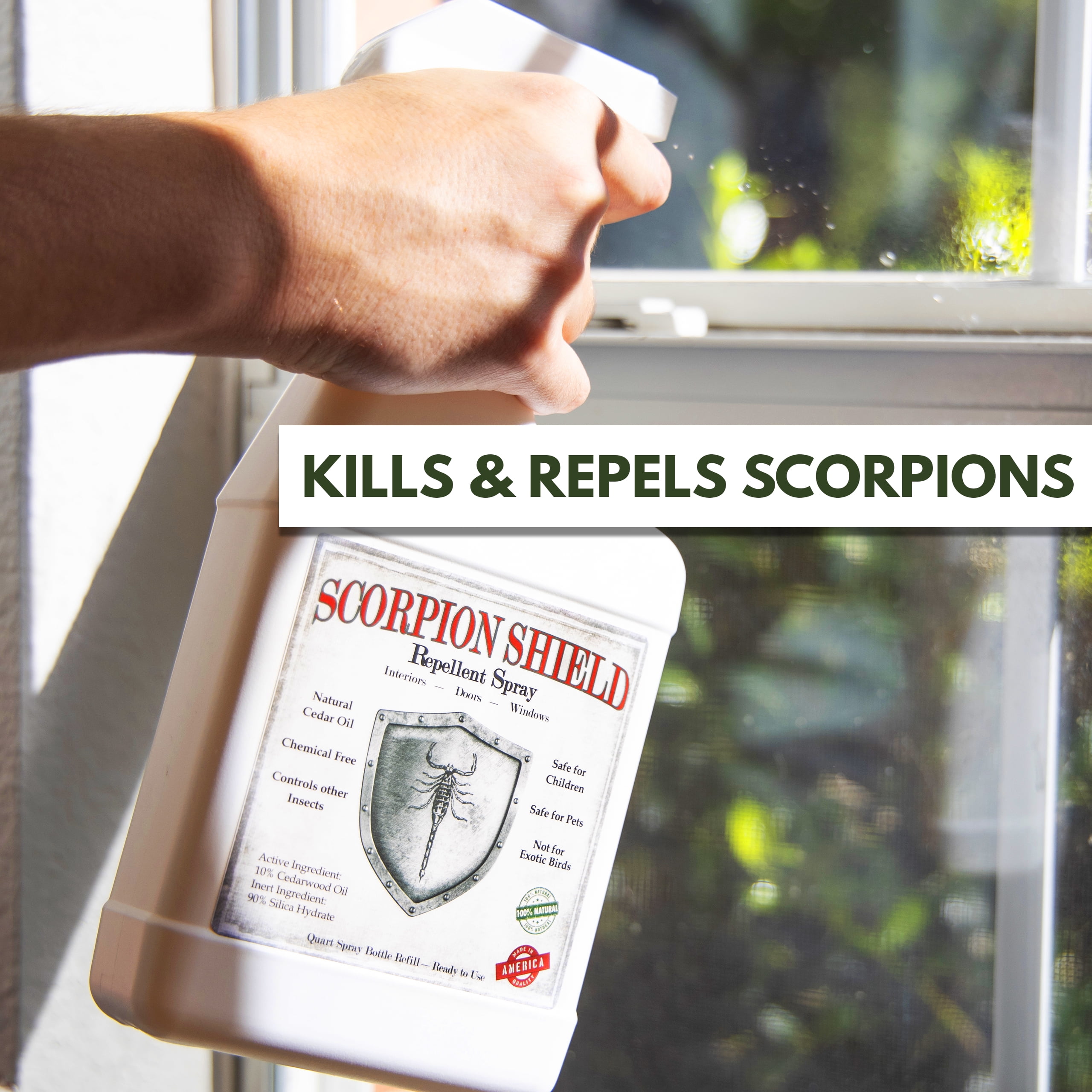 Cedarcide Scorpion Shield (Quart) Indoor Natural Cedar Oil Pest Control Spray - Kills & Repels Scorpions and Other Pests Guaranteed - All Natural - Pet Safe