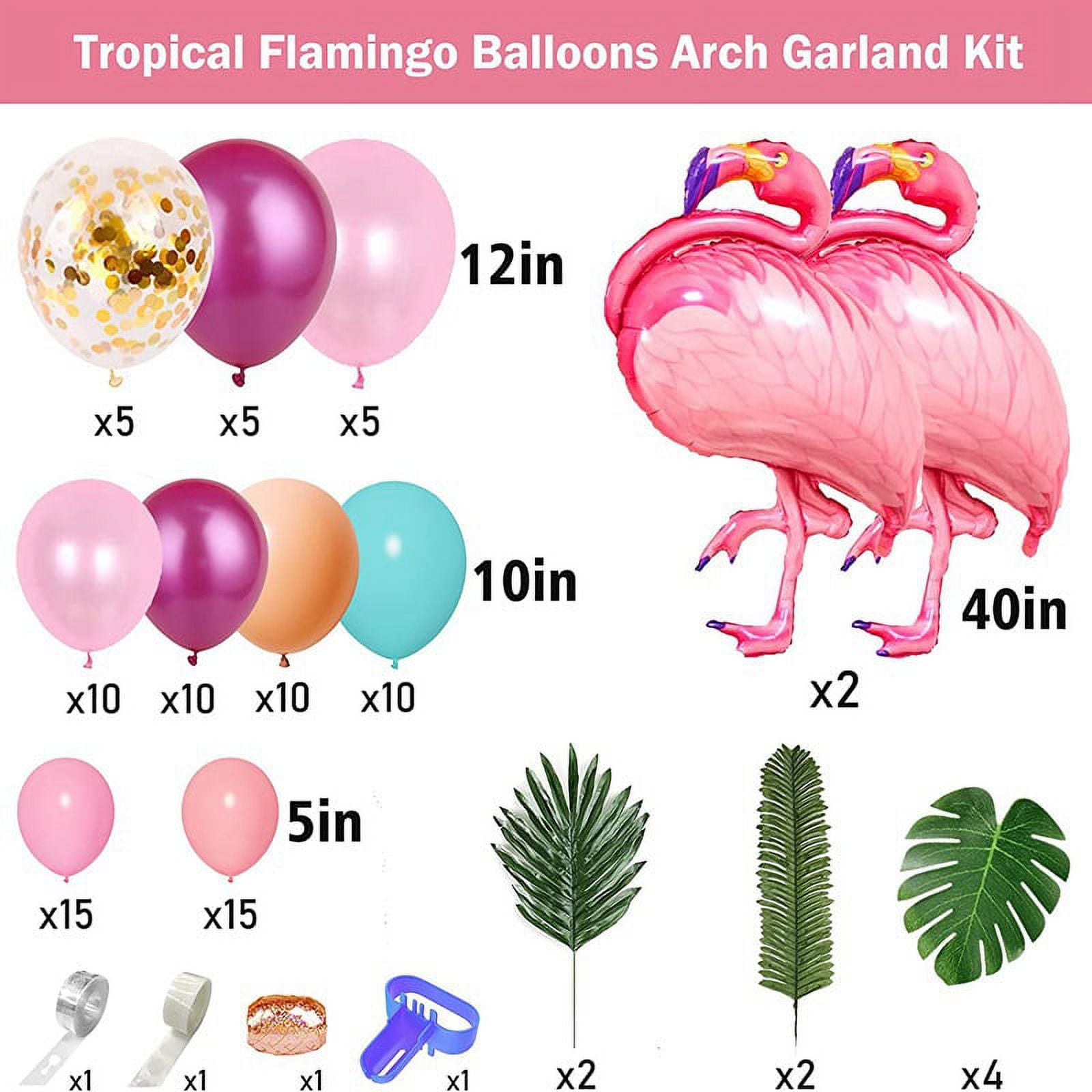 Kit 40 ballons rose blanc or et confetti or