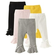U·nikaka Toddler Baby Girl Newborn -5Years 5-Pack Pants in Grey White Black Orange and Pink