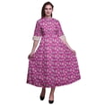 thumbnail image 1 of Bimba Leaves Women V Neck Sleeveless Front Slit Casual Maxi Printed BohoÂ&nbsp;Dress-X-Large, 1 of 5