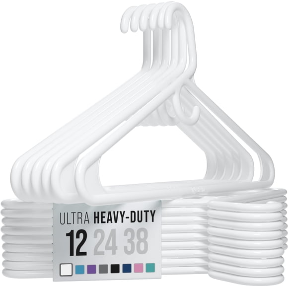 Perchas NEATERIZE de plástico resistente, 12 unidades, blancas