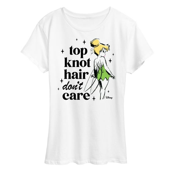 Tinker Bell - Top Knot Hair Don't Care   - Women's Short Sleeve Graphic T-Shirt