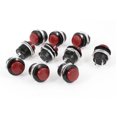 thumbnail image 1 of 10 Pcs AC 250V/3A 125V/6A Interruptor de botón momentáneo rojo SPST, 1 of 1