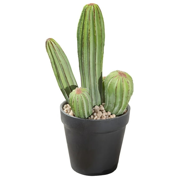 Artificial Cactus Plant, Realistic Fake Cactus in Black Pot for Home Decor, Faux Decorative Greenery Plant, Ideal for Living Room, Office, and Indoor Spaces
