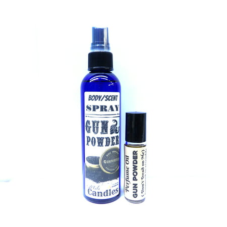 COMBO Gun Powder 4oz Bottle of Scent Spray and Roll On