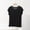 Black, variant on Womens Summer Tops Sevevn Women's Fashion Oversize Casual Solid Color Short Sleeve V-Neck Blouse