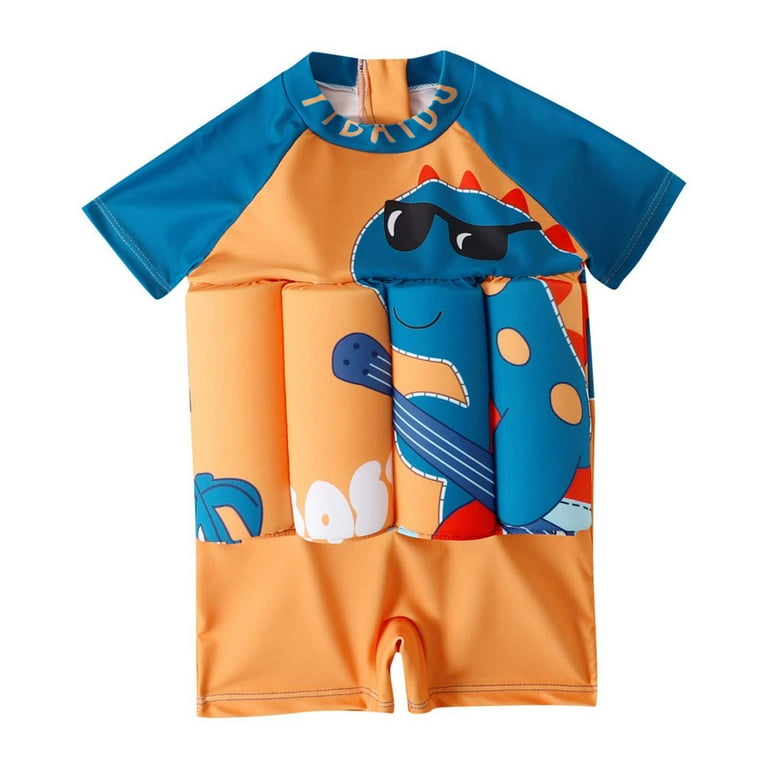 qucoqpe Toddler Boys Swimsuit Baby Pool Float Shark Print Short Sleeve One piece Swimsuit Pool Floats Kids Guard Surfing Suit UPF 50