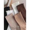 thumbnail image 3 of YooGuoGuo Women's 6 Pair Lettuce Trim Knitted Crew Socks Causal Mid Calf Socks, 3 of 8