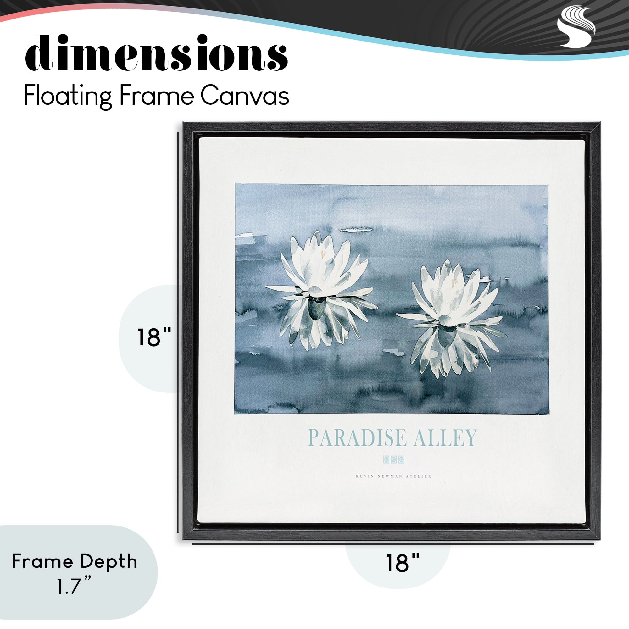 Stupell Industries Paradise Alley Water Lilies Black Framed Floater Canvas Wall Art, design by Jadei Graphics