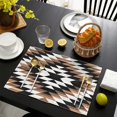 thumbnail image 7 of 4 Pieces Place Mat Linen Machine Washable Table Place Mats Vintage Southwestern Tribal Bohemian Dinner Mats for Outdoor Tables Desk Kitchen, 7 of 7