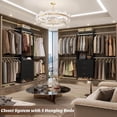 thumbnail image 3 of Homieasy Closet System, Closet Organizer with 3 Wooden Drawers, Walk-in Closet Wardrobe Clothes Rack with 4 Hanging Rods, Garment Rack, Black, 3 of 7