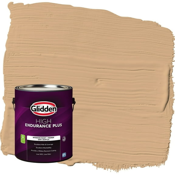 Glidden HEP Cheddar Biscuit / Orange Flat Interior Paint with Primer, 1 Gallon