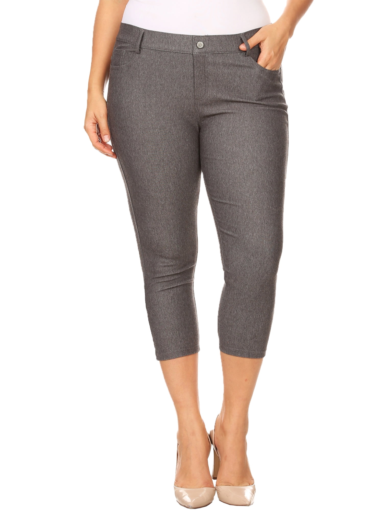Buttery Smooth Solid Basic Extra Plus Size Capris - 3X-5X - New Mix