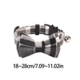 thumbnail image 2 of Plaid Bow Tie Breakaway Cat Collar with Bell Adjustable 18-28cm Soft Fabric Pet Collar for Cat Small Dogs Rabbits,1pack,Gray, 2 of 3