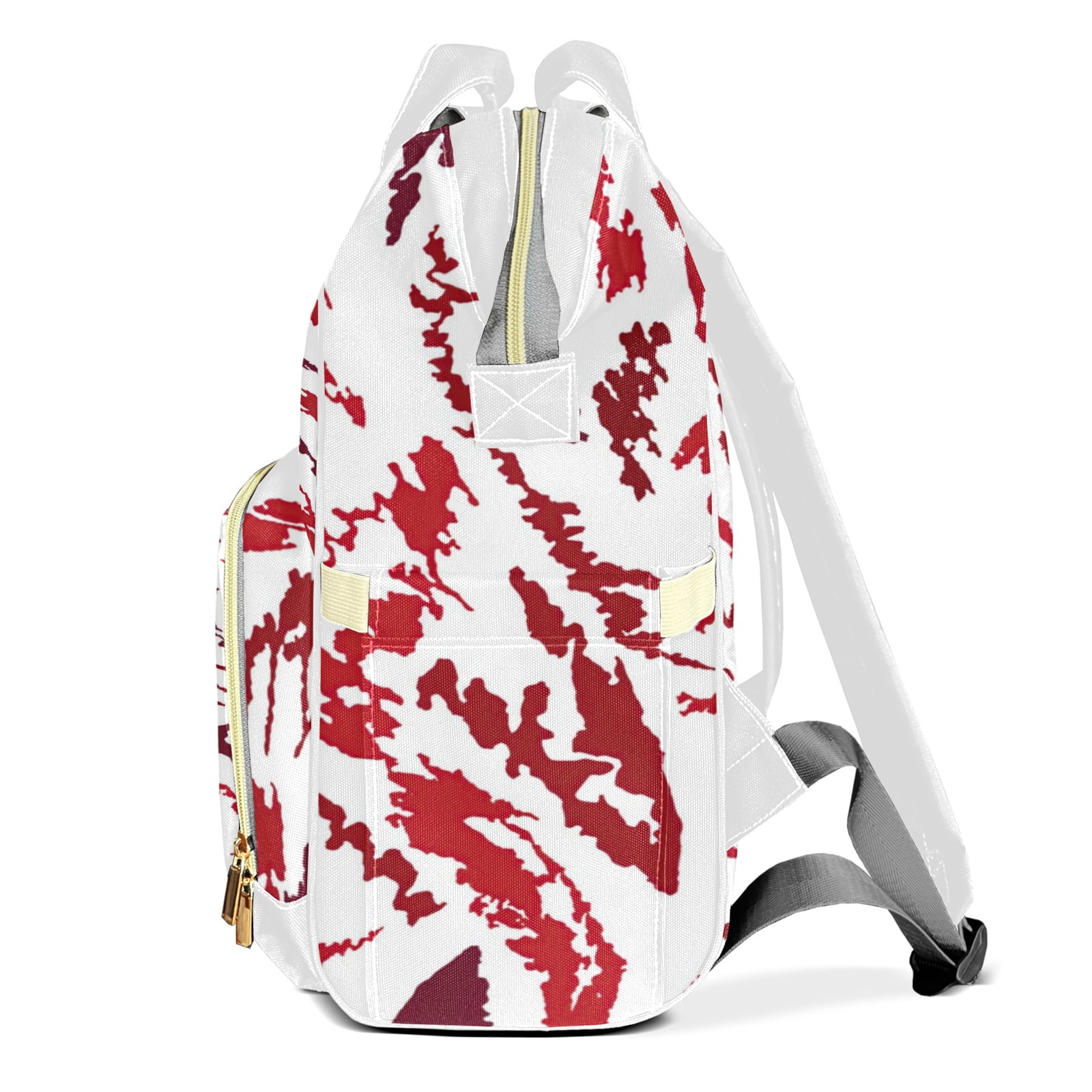 Zebra Print Diaper Backpack – Large Capacity, Insulated Baby Bottle Pocket, Multifunctional Mommy Bag for Boys & Girls