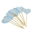 thumbnail image 1 of Advancent 30 Uds. De palillos de cóctel de frutas con cuentas de corazón de bambú, decoraciones para palillos de dientes Decoración del hogar Papel y azul claro, 1 of 5