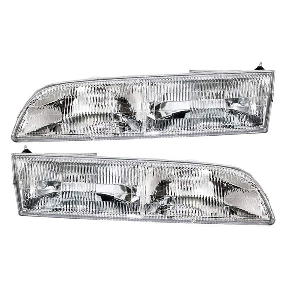 EPIC LIGHTING OE Style Halogen Headlights Assembly Replacement for FORD 92-97 CROWN VICTORIA [ FO2502131 FO2503131 F2AZ13008B F2AZ13008A ] Pair