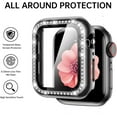 thumbnail image 2 of REQO Compatible with Apple Watch Band 38mm 40mm 41mm 42mm 44mm 45mm 46mm, Women Bling Jewelry Bands with Tempered Glass Screen Protector Case, Shiny Strap for iWatch Series 10/9/8/7/6/5/4/3/2/1/SE, 2 of 7