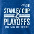 thumbnail image 4 of Men's Fanatics  Heather Royal Tampa Bay Lightning 2024 Stanley Cup Playoffs Crossbar Tri-Blend T-Shirt, 4 of 4