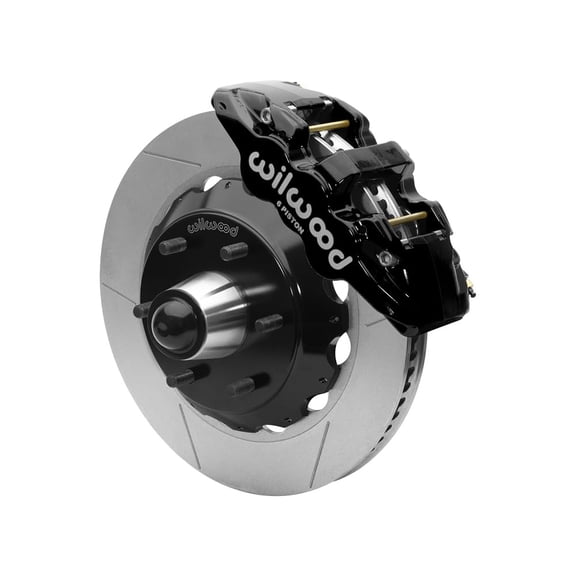 Wilwood 140-15947 AERO6 14-inch Front Big Brake Kit With 6 x 5.50 Hub Slotted Rotors And Black Calipers, 1963-1987 GM C10/C15 With Drop Spindle