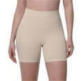thumbnail image 2 of Women High Waist Tummy Control Solid Seamless Biker Shorts Stretch Skinny Yoga Running Workout Fitness 3 Inch Athletic Compression Short Pants 13-Khaki S, 2 of 5